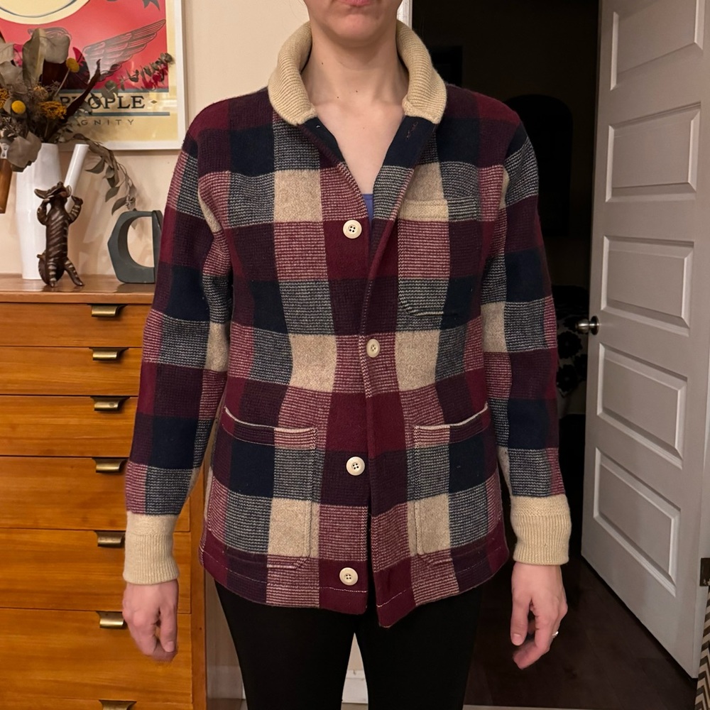 Wallace & Barnes boiled merino wool checkered chore jacket